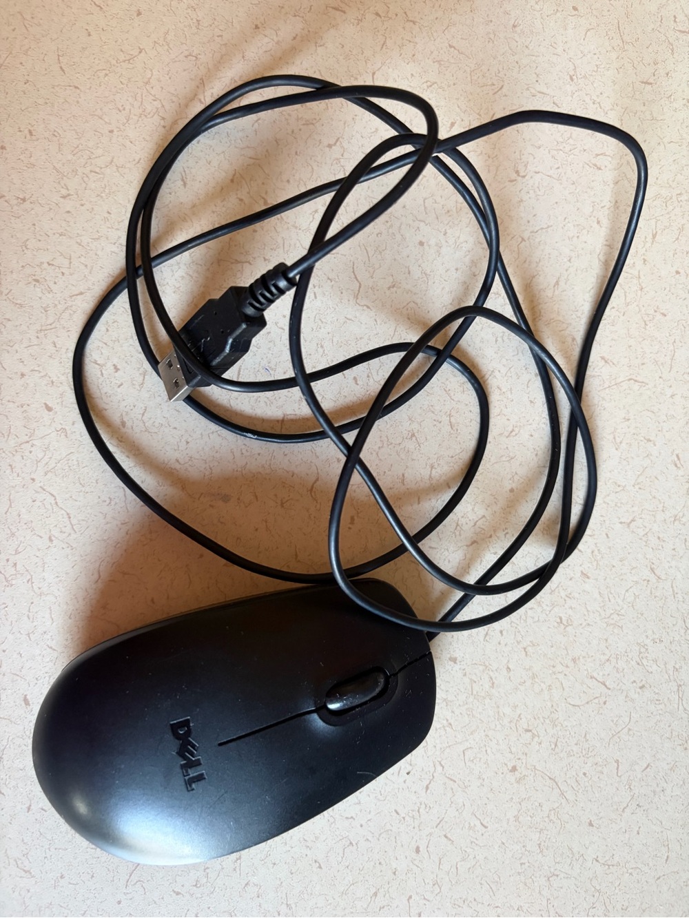 Dell Black Wired USB Mouse with Scroll Wheel